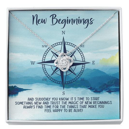 Motivational New Beginnings Gift - Necklace for Graduation or New Job or Relocation - Graduate Gift