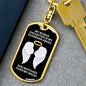 My Bonus Daughter Is My Guardian Angel Dog Tag Keychain - Watches Over My Back - Memorial Gift, Loss of Bonus Daughter Death, Sympathy Gift