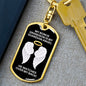 My Bonus Grandson Is My Guardian Angel Dog Tag Keychain - Watches Over My Back - Memorial Gift, Loss of Bonus Grandson Death, Sympathy Gift