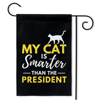 My Cat Is Smarter Than The President (Yard Flags) Funny Gift For Anti Biden, Biden Sucks, Republican Cat Lover 18.325x27 inch