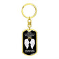 My Ex-Stepmother Is My Guardian Angel Dog Tag Keychain - Watches Over My Back - Memorial Gift, Loss of Ex-Stepmother Death, Sympathy Gift Dog Tag with Swivel Keychain (Gold) / No