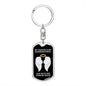 My Fiancee Is My Guardian Angel Dog Tag Keychain - Watches Over My Back - Loss of Fiancee, Memorial Gift, Fiancee Death, Sympathy Gift Dog Tag with Swivel Keychain (Steel) / No
