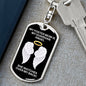My Foster Mom Is My Guardian Angel Dog Tag Keychain - Watches Over My Back - Memorial Gift, Loss of Foster Mom Death, Sympathy Gift