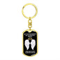 My Foster Mom Is My Guardian Angel Dog Tag Keychain - Watches Over My Back - Memorial Gift, Loss of Foster Mom Death, Sympathy Gift Dog Tag with Swivel Keychain (Gold) / No