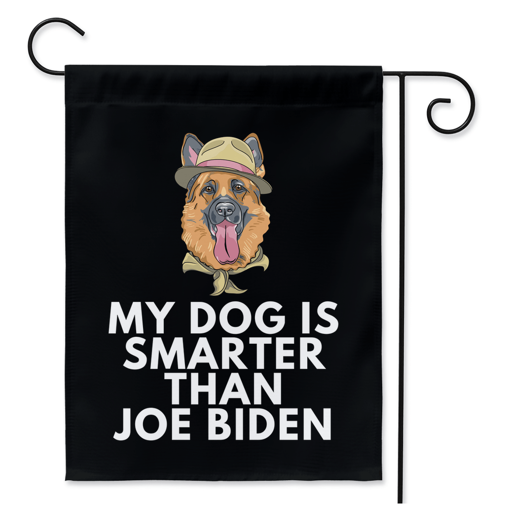 My German Shepherd Is Smarter Than Joe Biden (Yard Flags) Funny Gift For Anti Biden, Biden Sucks, Republican Dog Lover 24.5x32.125 inch