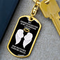 My Granddaughter Is My Guardian Angel Dog Tag Keychain - Watches Over My Back - Memorial Gift, Loss of Granddaughter Death, Sympathy Gift