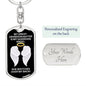 My Great-Granddaughter Is My Guardian Angel Dog Tag Keychain - Watches Over My Back - Memorial Gift, Loss, Death, Sympathy Gift Dog Tag with Swivel Keychain (Steel) / Yes