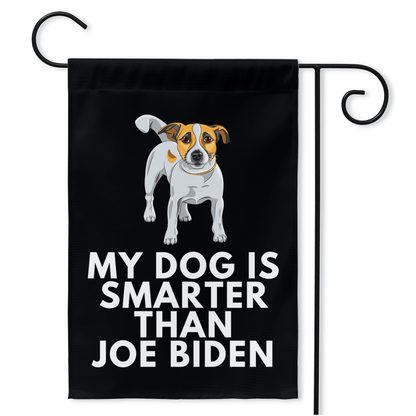 My Jack Russell Terrier Is Smarter Than Joe Biden (Yard Flags) Funny Gift For Anti Biden, Biden Sucks, Republican Dog Lover 18.325x27 inch