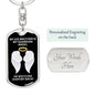 My Kid Brother Is My Guardian Angel Dog Tag Keychain - Watches Over My Back - Memorial Gift, Loss of Kid Brother Death, Sympathy Gift Dog Tag with Swivel Keychain (Steel) / Yes