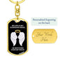 My Opa Is My Guardian Angel Dog Tag Keychain - Watches Over My Back - Loss of Opa, Memorial Gift, Opa Death, Sympathy Gift Dog Tag with Swivel Keychain (Gold) / Yes