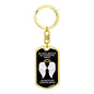 My Soul Mate Is My Guardian Angel Dog Tag Keychain - He Watches Over My Back - Loss of Soul Mate, Memorial Gift, Soul Mate Death, Sympathy Gift Dog Tag with Swivel Keychain (Gold) / No
