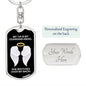 My Tia Is My Guardian Angel Dog Tag Keychain - Watches Over My Back - Loss of Tia, Memorial Gift, Tia Death, Sympathy Gift Dog Tag with Swivel Keychain (Steel) / Yes