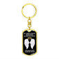 My Unbiological Mom Is My Guardian Angel Dog Tag Keychain - Watches Over My Back - Memorial Gift, Loss, Death, Sympathy Gift Dog Tag with Swivel Keychain (Gold) / No