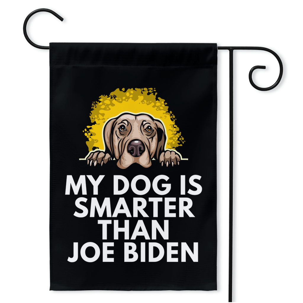 My Weimaraner Is Smarter Than Joe Biden (Yard Flags) Funny Gift For Anti Biden, Biden Sucks, Republican Dog Lover 18.325x27 inch