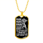 Pain Is Your Friend Dog Tag - Gift for Veteran Military Chain (Gold) / No