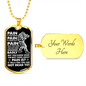 Pain Is Your Friend Dog Tag - Gift for Veteran Military Chain (Gold) / Yes