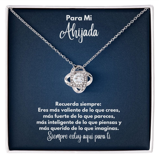 Para Mi Ahijada Collar - To My Goddaughter en Español - Recuerda Siempre - Graduación Motivacional, Boda o Regalo de Cumpleaños 14K White Gold Finish / Standard Box