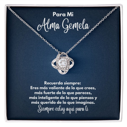 Para Mi Alma Gemela Collar - To My Soulmate en Español - Recuerda Siempre - Graduación Motivacional, Boda o Regalo de Cumpleaños 14K White Gold Finish / Standard Box