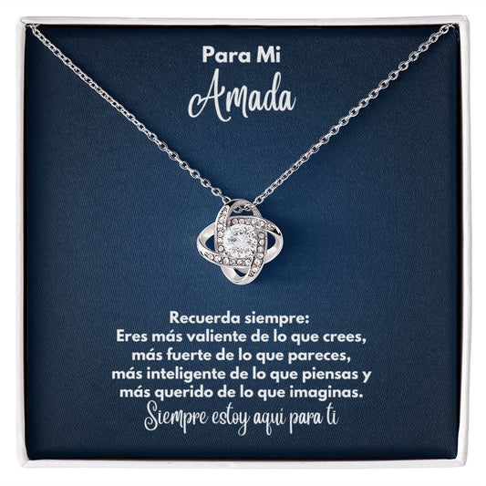 Para Mi Amada Collar - To My Sweetheart en Español - Recuerda Siempre - Graduación Motivacional, Boda o Regalo de Cumpleaños 14K White Gold Finish / Standard Box