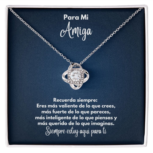 Para Mi Amiga Collar - To My Friend en Español - Recuerda Siempre - Graduación Motivacional, Boda o Regalo de Cumpleaños 14K White Gold Finish / Standard Box