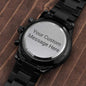 Personalized Engraved Black Chronograph Watch - Gift for Him - Husband Gift, Dad Gift, Brother Gift, Boyfriend Gift