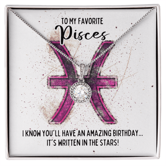 Pisces Birthday Necklace - Zodiac Gift - Feb 19 – Mar 20 Two-Toned Box