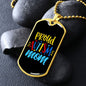 Proud Autism Mom - Autism Awareness Dog Tag Necklace