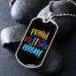 Proud Autism Mom - Autism Awareness Dog Tag Necklace
