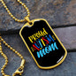 Proud Autism Mom - Autism Awareness Dog Tag Necklace