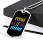 Proud Autism Mom - Autism Awareness Dog Tag Necklace