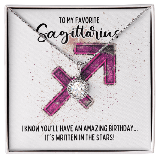 Sagittarius Birthday Necklace - Zodiac Gift - Nov 22 – Dec 21 Two-Toned Box