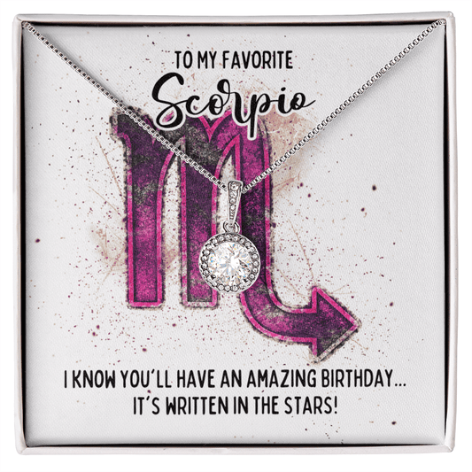 Scorpio Birthday Necklace - Zodiac Gift - Oct 23 – Nov 21 Two-Toned Box