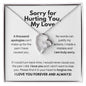 Sorry for Hurting You, My Love Necklace - Apology Gift - I Apologize Forgive Me - Forever Love Forgiveness Jewelry 14k White Gold Finish / Standard Box