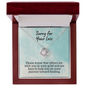 Sorry for Your Loss of Loved One Necklace - Sympathy Bereavement Condolence Gift - In Loving Memory - Remembrance Memorial Grief Jewelry 14K White Gold Finish / Luxury Box
