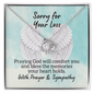 Sorry for Your Loss of Loved One Necklace - Sympathy Bereavement Condolence Gift - In Loving Memory - Remembrance Memorial Grief Jewelry 14K White Gold Finish / Standard Box