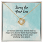 Sorry for Your Loss of Loved One Necklace - Sympathy Bereavement Condolence Gift - In Loving Memory - Remembrance Memorial Grief Jewelry 18K Yellow Gold Finish / Standard Box