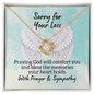 Sorry for Your Loss of Loved One Necklace - Sympathy Bereavement Condolence Gift - In Loving Memory - Remembrance Memorial Grief Jewelry 18K Yellow Gold Finish / Standard Box
