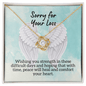 Sorry for Your Loss of Loved One Necklace - Sympathy Bereavement Condolence Gift - In Loving Memory - Remembrance Memorial Grief Jewelry 18K Yellow Gold Finish / Standard Box