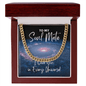 Soul Mate Cuban Link Chain Gift - I Love You In Every Universe Necklace - Jewelry for Doctor Strange Fan Soulmate 14K Gold Over Stainless Steel Cuban Link Chain / Luxury Box