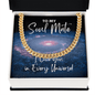 Soul Mate Cuban Link Chain Gift - I Love You In Every Universe Necklace - Jewelry for Doctor Strange Fan Soulmate 14K Gold Over Stainless Steel Cuban Link Chain / Standard Box