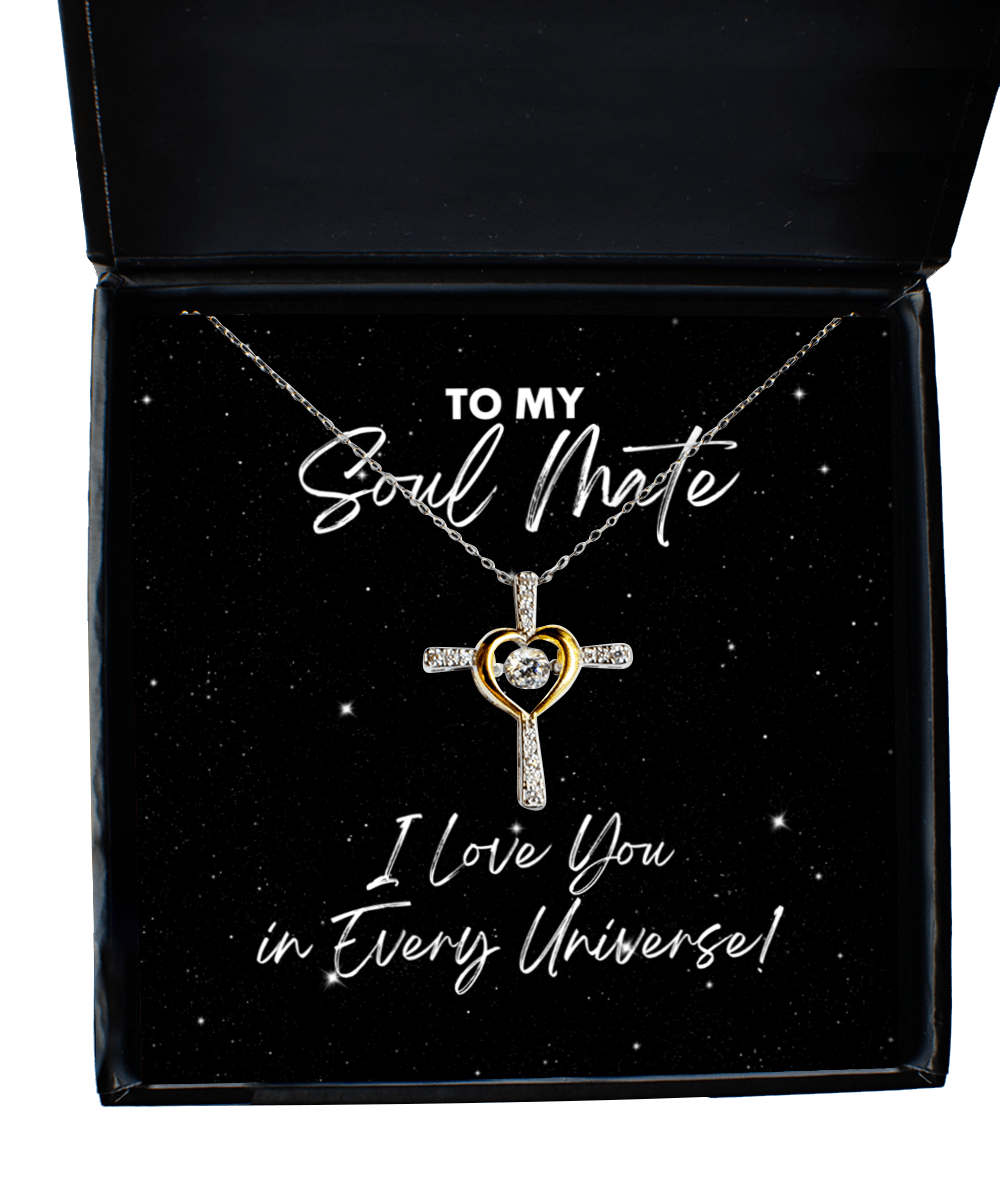Soul Mate Gift - I Love You In Every Universe - Cross Necklace for Birthday, Anniversary, Valentine's Day, Mother's Day, Christmas - Jewelry Gift for Comic Book Soulmate