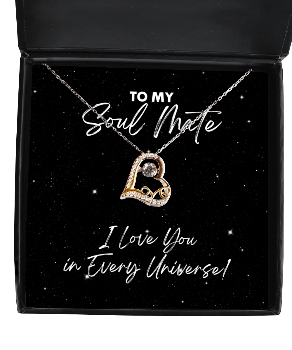 Soul Mate Gift - I Love You In Every Universe - Love Heart Necklace for Birthday, Anniversary, Valentine's Day, Mother's Day, Christmas - Jewelry Gift for Comic Book Soulmate
