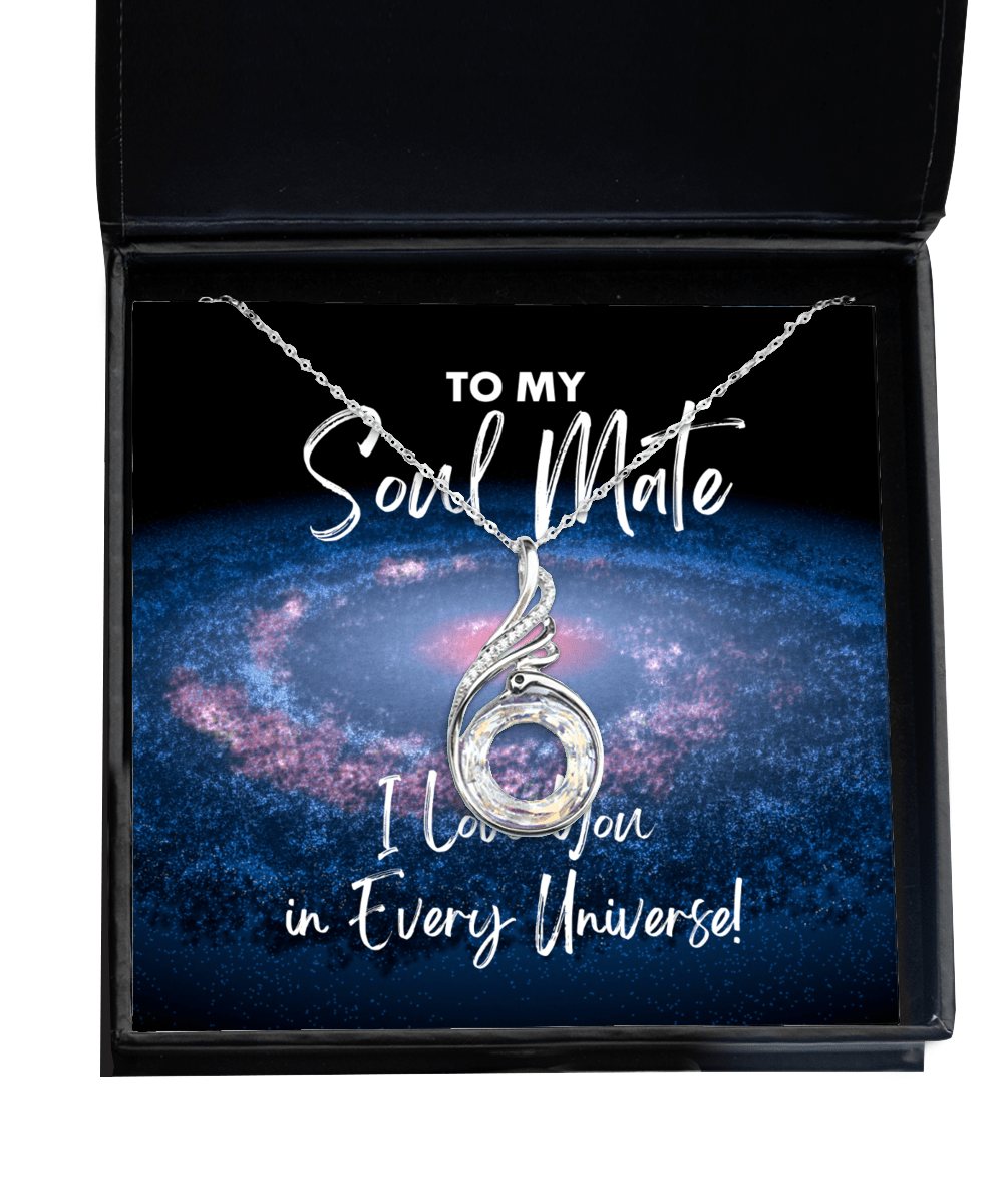 Soul Mate Gift - I Love You In Every Universe - Phoenix Necklace for Anniversary, Valentine's Day, Birthday, Mother's Day, Christmas - Jewelry Gift for Comic Book Soulmate