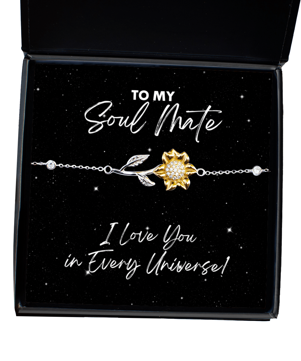 Soul Mate Gift - I Love You In Every Universe - Sunflower Bracelet for Birthday, Anniversary, Valentine's Day, Mother's Day, Christmas - Jewelry Gift for Comic Book Soulmate