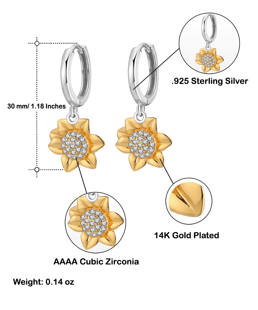 Soul Mate Gift - I Love You In Every Universe - Sunflower Earrings - Jewelry Gift for Comic Book Soulmate