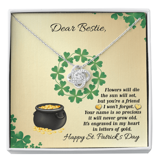 St. Patrick's Day Best Friend Gift - Lucky Necklace for Bestie - Unbiological Sister St. Paddy's Day Gift