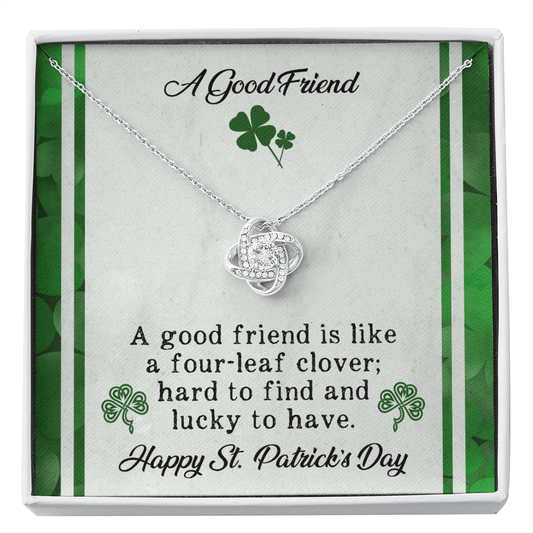 St. Patrick's Day Friend Gift - Lucky Bestie Necklace - Unbiological Sister Gift