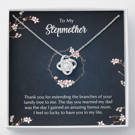 Stepmother Love Knot Necklace from Stepson Stepdaughter for Mother's Day, Birthday, Christmas Standard Box