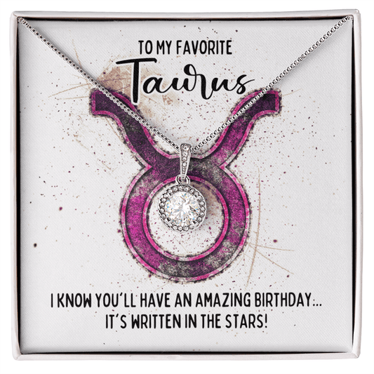 Taurus Birthday Necklace - Zodiac Gift - Apr 20 – May 20 Two-Toned Box