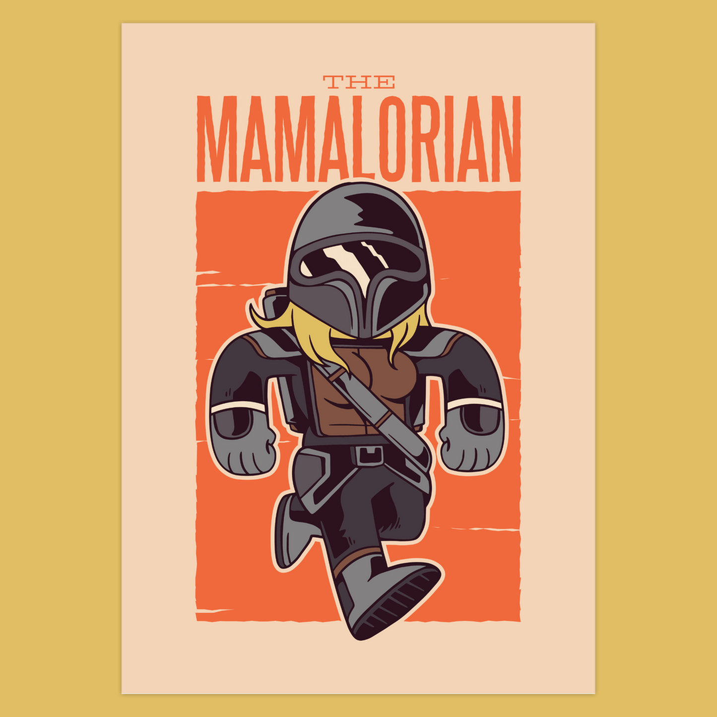 The Mamalorian (Folded Funny Mothers Day Card) Fun Gift For Sci-Fi Moms 120# Silk Cover / 5x7 inch / 1 Card
